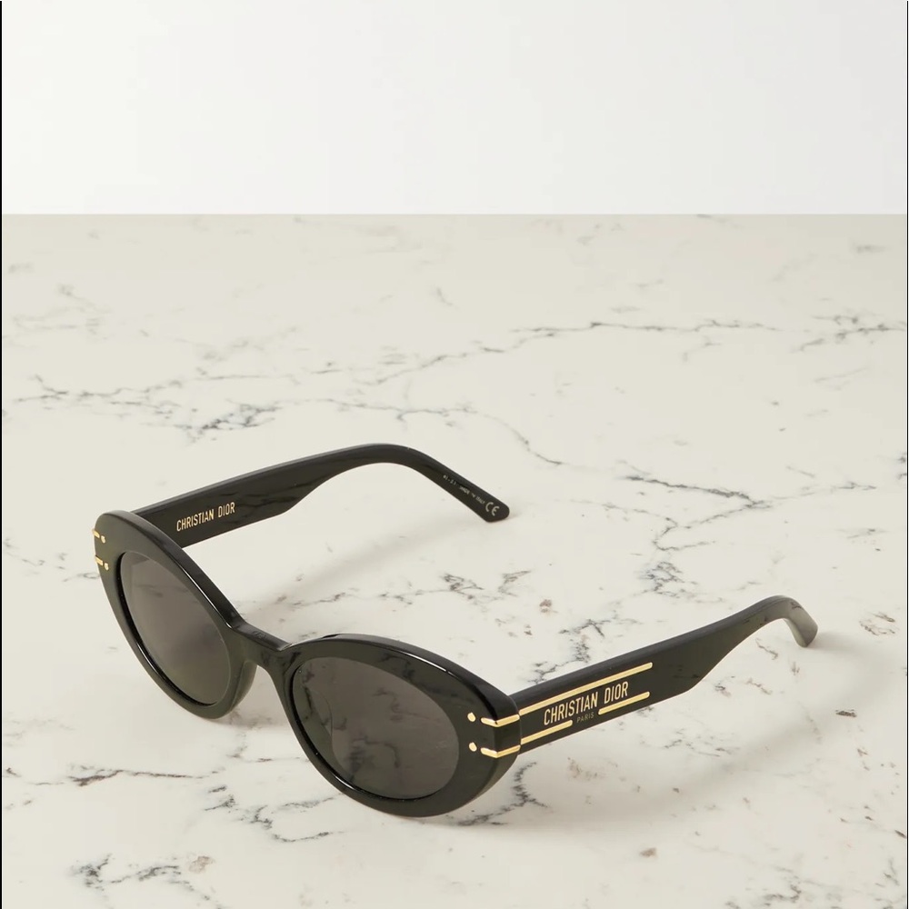 Signature cat-eye acetate and gold-tone sunglasses